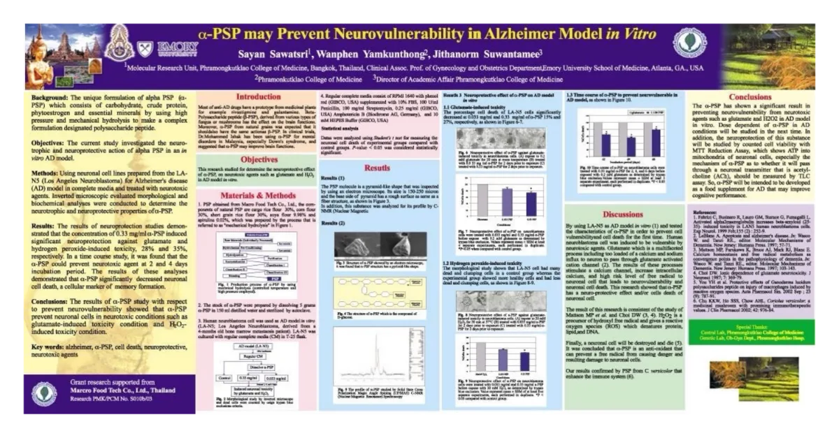 โปสเตอร์งานวิจัย α-PSP พระมงกุฎเกล้า × Emory University